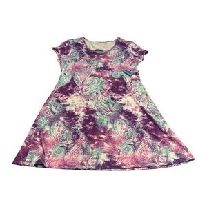 Reel Legend Shift Dress Women's Large Multicolor Paisley Polyester Keyhole Back